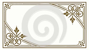 Classic Rectangular Frame with Geometric Cross Details, vector design Generative AI