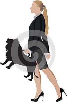 Distinguished woman with lion-shaped bag- photo