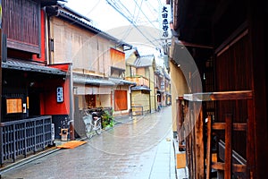 Distinguishing historical streetscape in Kyoto, Japan