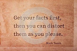 Distort facts Twain