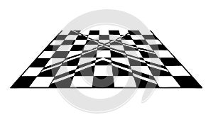 Distorted Checkered Pattern, Dynamic Perspective Vector Background, vector design Generative AI