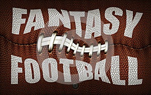 Distorted Fantasy Football Title On a Football Texture photo