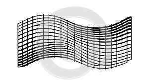 Distorted geometric grid with wavy lines, vector design Generative AI