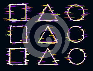 Glitch frame vector
