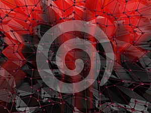 Distorted low poly backdrop with sharp lines. 3D