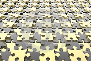 Distorted puzzle pieces background