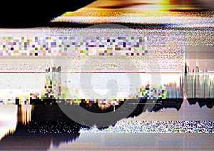Distorted screen glitch error pixel static noise
