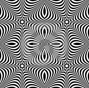 Distorted seamless pattern. Repeatable abstract monochrome background