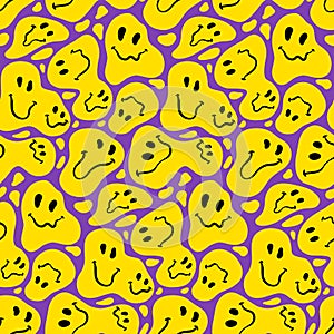 Distorted Smile Vector Seamless Pattern Design