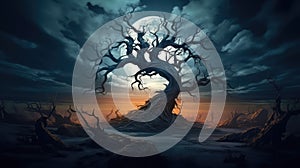 distorted tree illustration