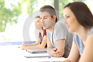 Distracted student at classroom