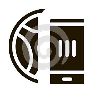 distracting phone while driving icon Vector Glyph Illustration