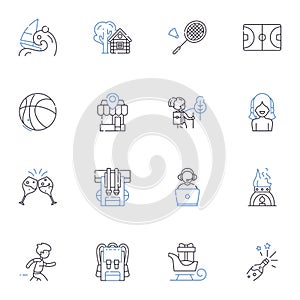 Distraction line icons collection. Interruption, Diversion, Inattention, Disturbance, Misdirection, Dithering