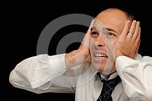 Distraught businessman photo