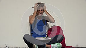 Distraught Female Teenage Student And Stress