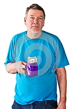 Distraught Mature Man Begging for Money photo