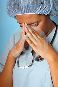 Distraught nurse