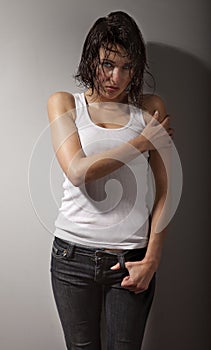Distraught Young Adult Woman photo