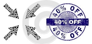 Distress 40 percent Off Stamp Seal and Geometric Compress Arrows Mosaic