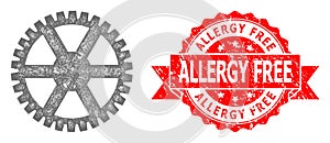 Distress Allergy Free Seal and Linear Clock Gearwheel Icon