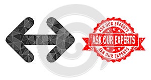 Distress Ask Our Experts Seal And Exchange Arrows Horizontally Lowpoly Mocaic Icon