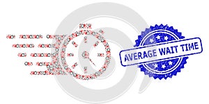 Distress Average Wait Time Seal and Recursion Timer Icon Mosaic