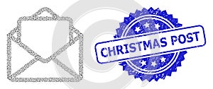 Distress Christmas Post Seal Stamp and Recursive Open Letter Icon Mosaic