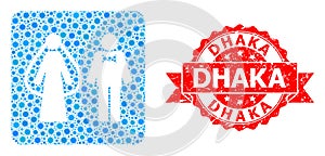 Distress Dhaka Stamp and CoronaVirus Mosaic Weds Persons