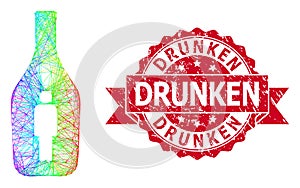 Distress Drunken Stamp Seal and Bright Net Alcoholic Person