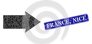 Distress France, Nice Seal with Right Direction Lowpoly Icon