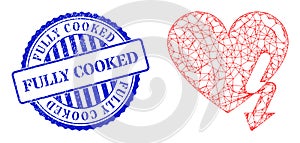 Distress Fully Cooked Stamp and Net Love Heart Strike Mesh