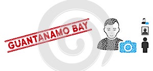 Distress Guantanamo Bay Line Seal and Collage User Photo Icon