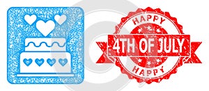 Distress Happy 4Th of July Seal and Network Marriage Cake Icon