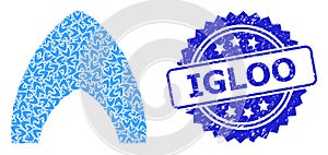 Distress Igloo Seal and Recursion Igloo Home Icon Composition photo