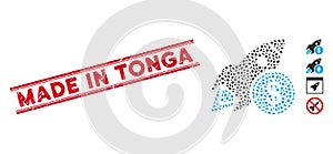 Distress Made in Tonga Line Seal and Mosaic Dollar Rocket Icon