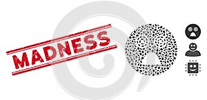 Distress Madness Line Stamp and Mosaic Crazy Smiley Icon