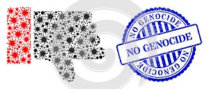 Distress No Genocide Stamp and Virus Thumb Down Composition Icon