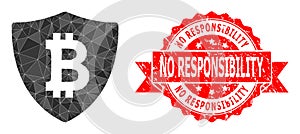 Distress No Responsibility Stamp and Bitcoin Protection Polygonal Mocaic Icon