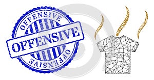 Distress Offensive Badge and Net Smell T-Shirt Mesh