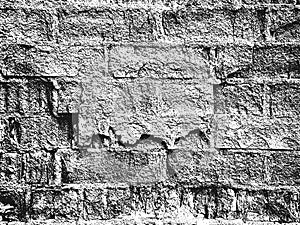 Distress old brick wall texture. Black and white grunge background