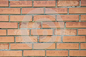 Distress old brick wall textures. Brick orange color background. Background brick textures.