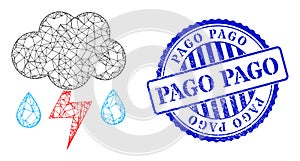 Distress Pago Seal and Network Thunderstorm Rain Web Mesh photo