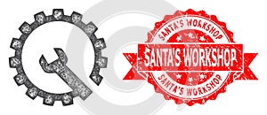 Distress Santa`S Workshop Stamp and Hatched Gear Repair Icon