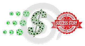 Distress Success Story Stamp and Virus Mosaic Fast Dollar