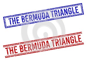 Distress Textured THE BERMUDA TRIANGLE Stamp Seals with Double Lines