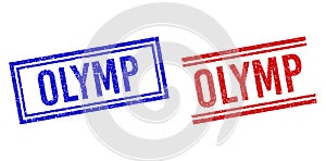 Distress Textured OLYMP Seal with Double Lines
