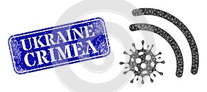 Distress Ukraine Crimea Badge and Virus Emanation Polygonal Icon