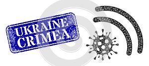 Distress Ukraine Crimea Badge and Virus Emanation Polygonal Icon photo
