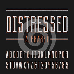 Distressed alphabet vector font.