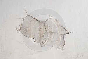 Distressed background. Cracked wall texture background. Cracked concrete wall covered with gray cement surface